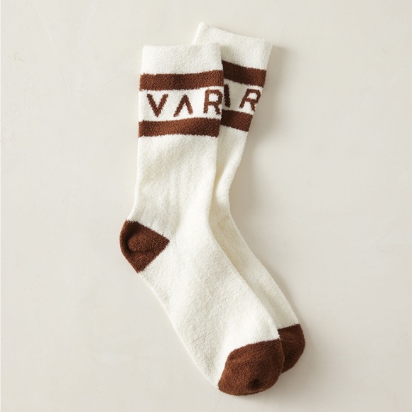 VARLEY Spencer socks Crew Retro Pair, Cream/Tan, NWOT - Picture 2 of 6